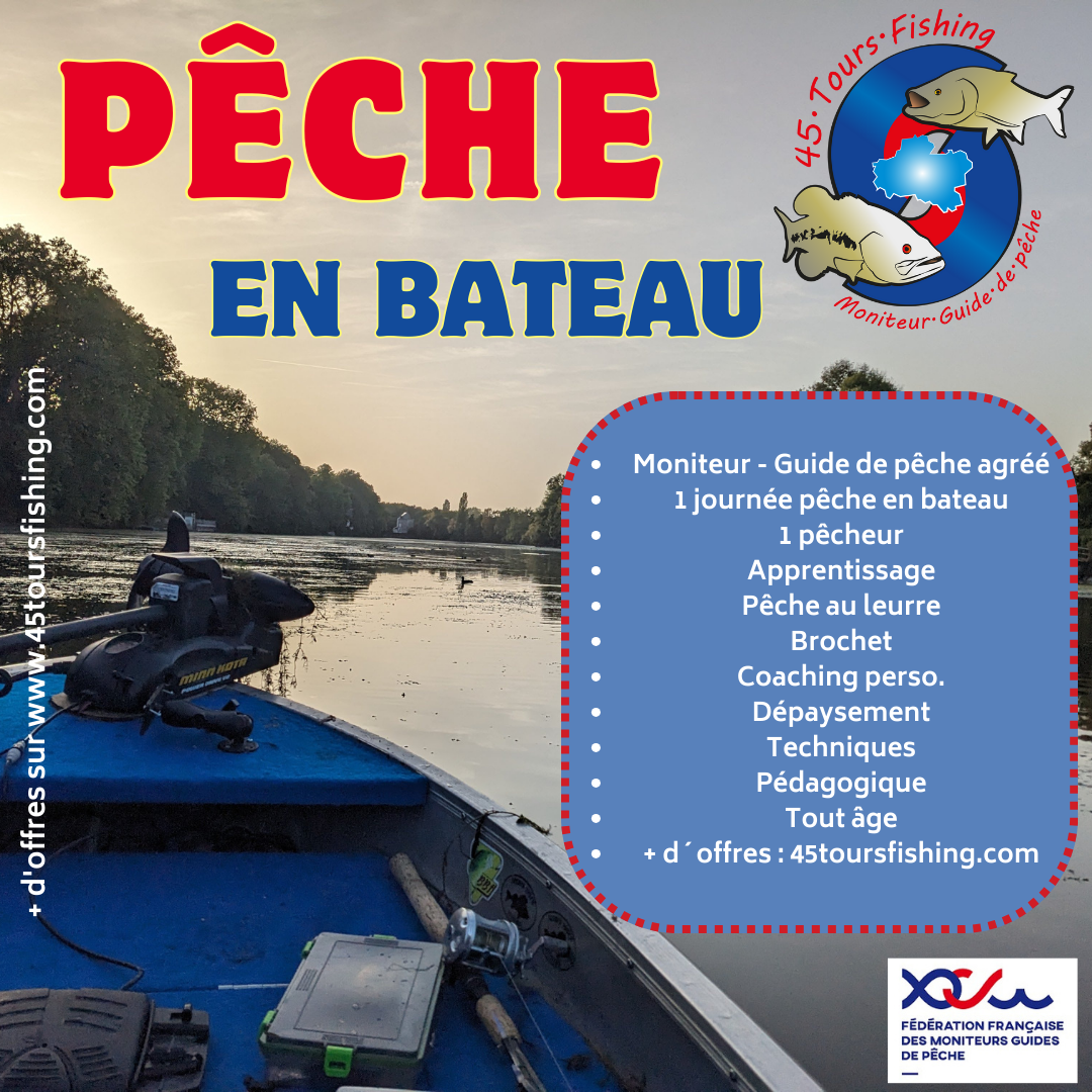 Bateau Barque Embarcation 45 Tours Fishing Moniteur Guide de Pêche